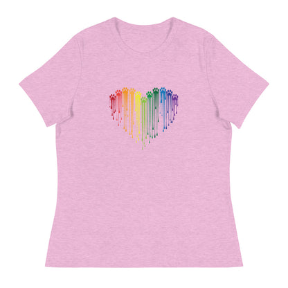 Rainbow Painted Paws Women's Relaxed T-Shirt