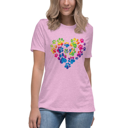 Anniversary Paw Print Love Women's Relaxed T-Shirt