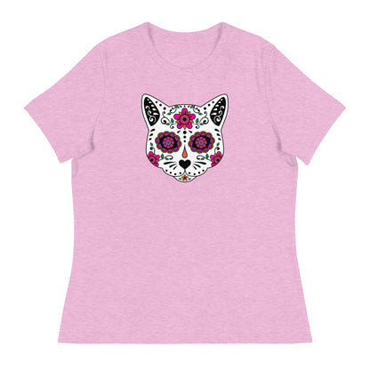 Sugar Skull Cat Women's Relaxed T-Shirt