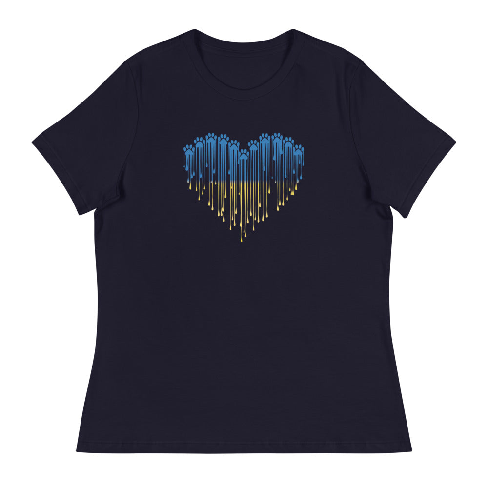 Paw Love For Ukraine Women's Relaxed T-Shirt