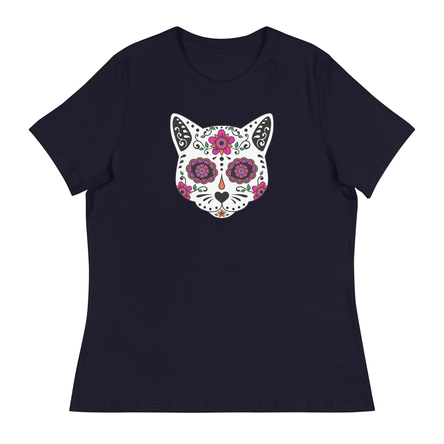 Sugar Skull Cat Women's Relaxed T-Shirt