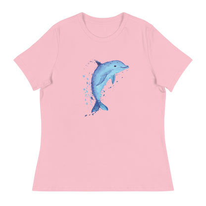 Sweet & Splashing Dolphin Women's Relaxed T-Shirt