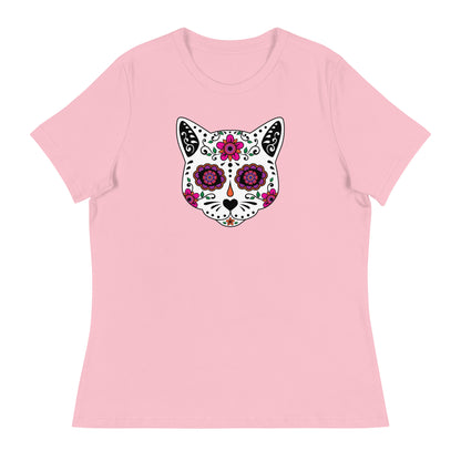 Sugar Skull Cat Women's Relaxed T-Shirt