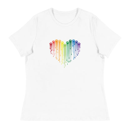 Rainbow Painted Paws Women's Relaxed T-Shirt