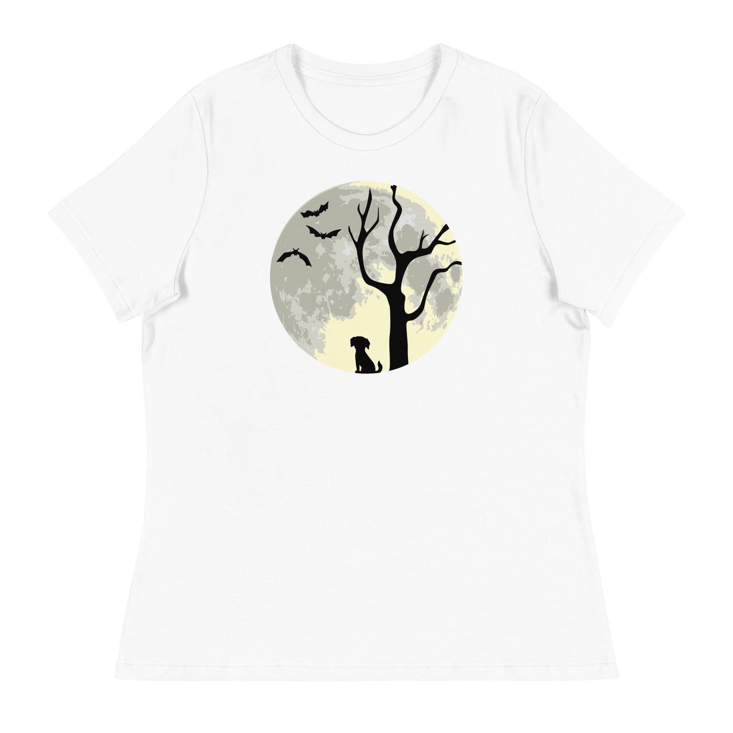 Spooky Tree & Pup Women's Relaxed T-Shirt