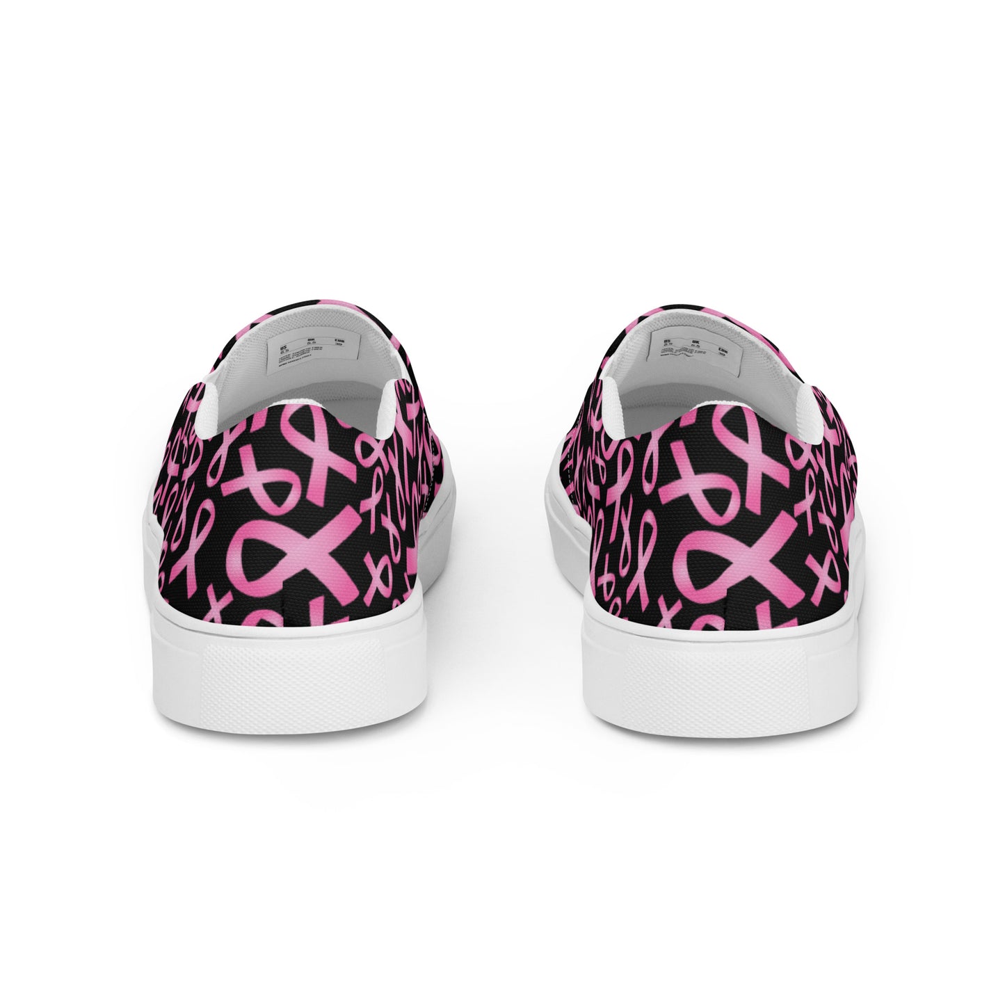 Pink Ribbons Slip On Canvas Shoes